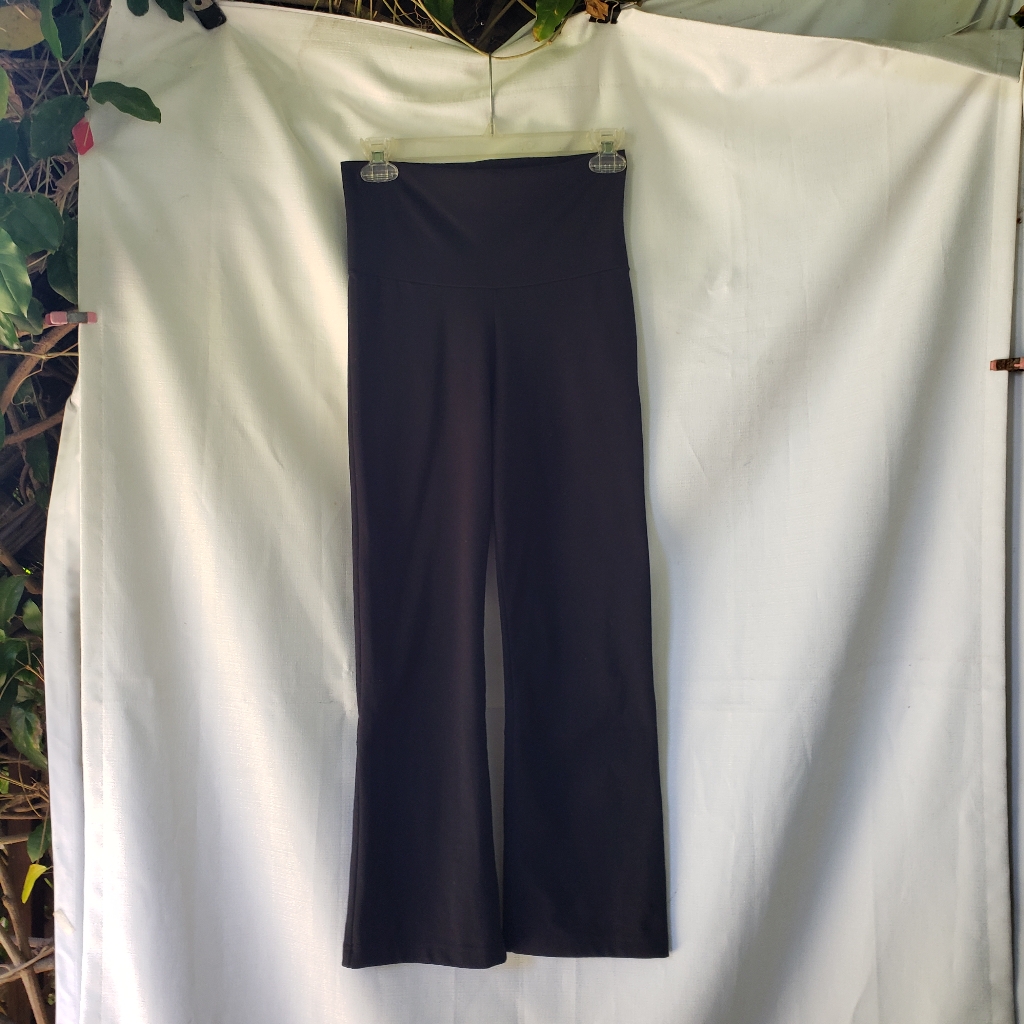 Prana Athletic Pants Womens Size Xs Black Straight Leg Slit Hem Yoga Sports
